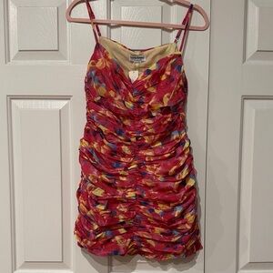 Charlie Holiday Red and Yellow Mini Dress